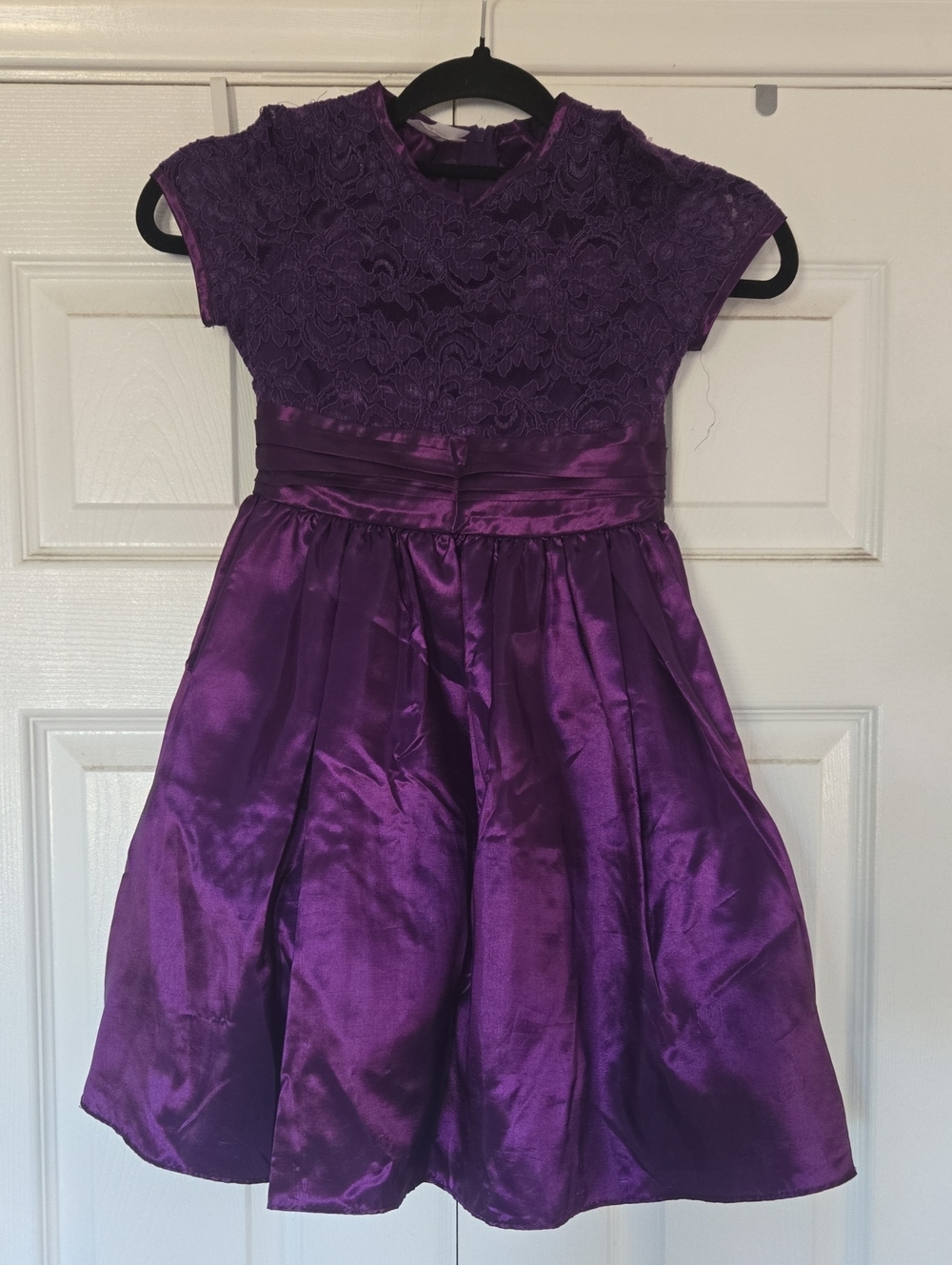 Macy's Girls' Purple Lace & Satin Party Dress